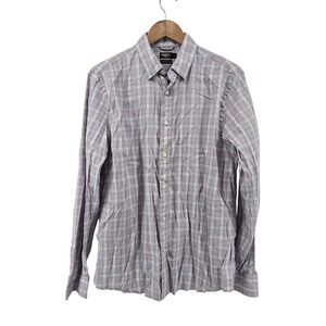 Faherty Movement Shirt Mens L Blue Orange Plaid Reserve Stretch MW C0082 Regular